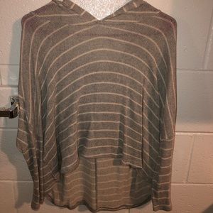 Hollister gray & white striped sweatshirt